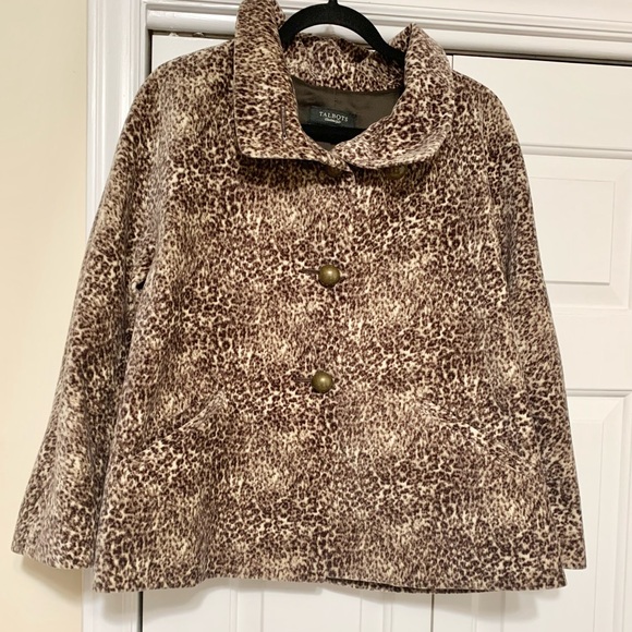 Talbots Leopard Velvet Jacket - 10 - Picture 1 of 8
